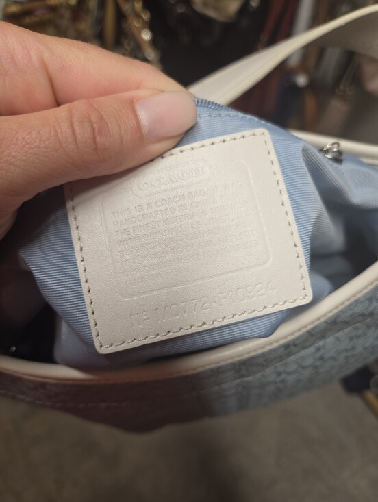 Coach Y2K SoHo Mini Hobo Light Blue and White Signature Jacquard 